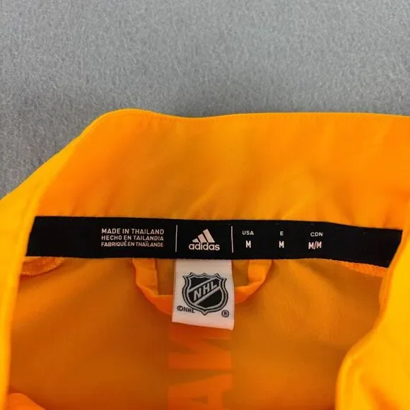 Nashville Predators Jacket Mens Medium Yellow Adidas Windbreaker Lightweight NHL - Picture 5 of 12